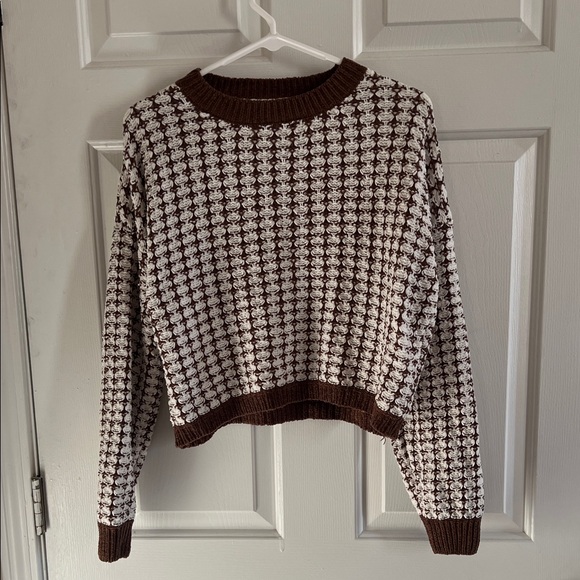 Dry Goods Sweaters - Dry Goods Brown and White Knit Sweater